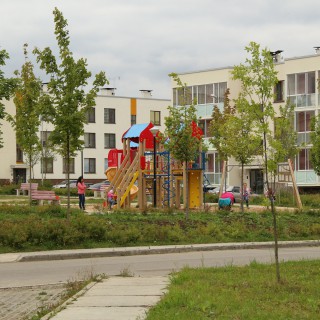 Первая детская площадка, открывшаяся в Руполисе.